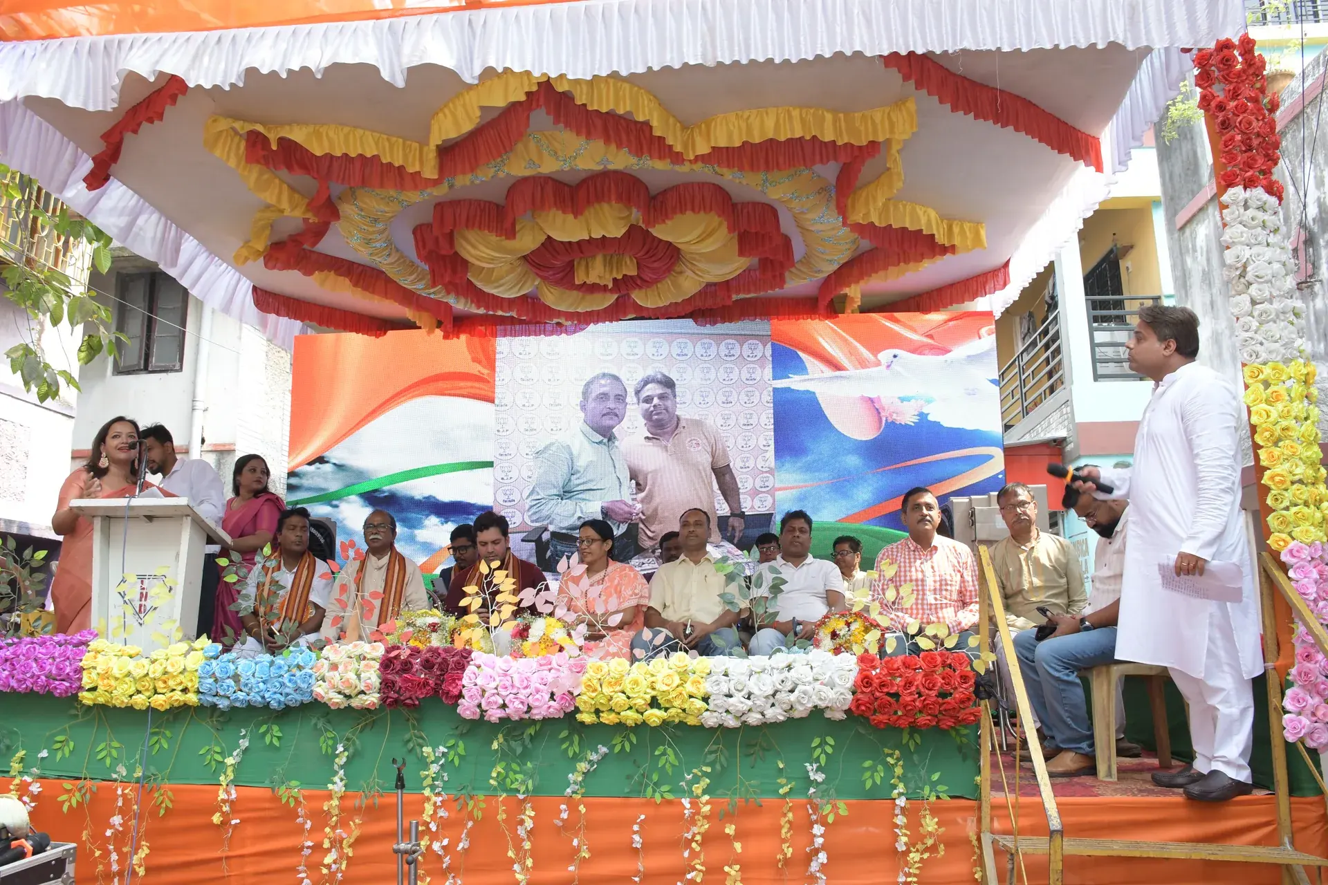 Rakesh Saha with Sajal Ghosh at the health camp